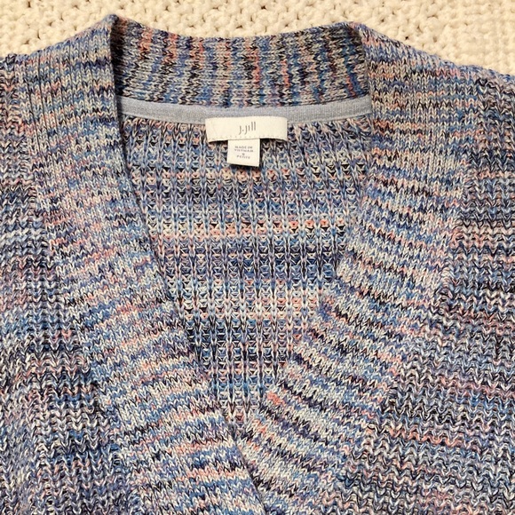 J. Jill Soft Blue Cotton V-Neck Sweater - Picture 4 of 9